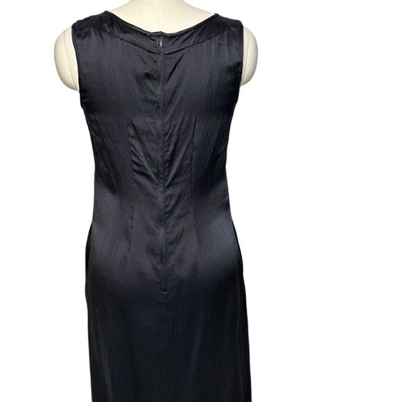 J Crew Black Textured Silk Sleeveless Shift Cocktail Dress | Size 2 - Picture 4 of 8